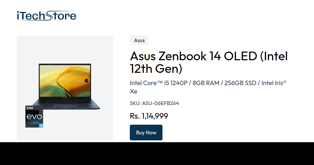 Asus Zenbook 14 OLED (Intel 12th Gen) - iTechStore