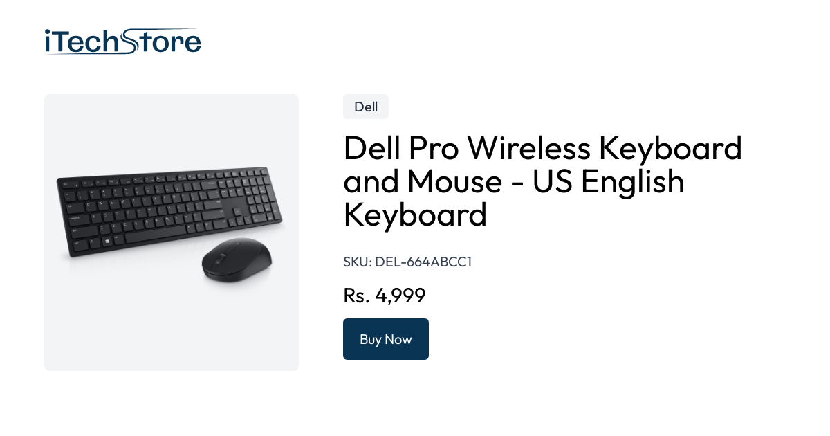 Buy Dell Pro Wireless Keyboard & Mouse Combo (4000 DPI Adjustable