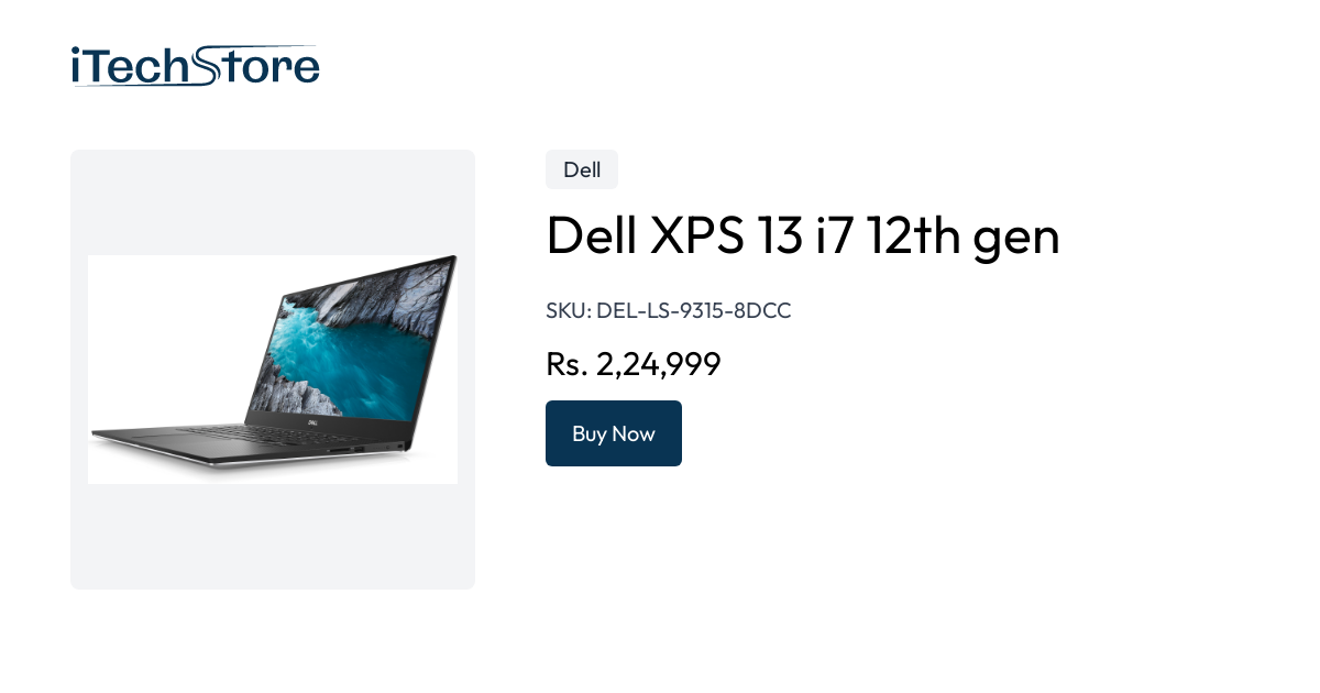 Dell Xps 13 I7 12th Gen Itechstore