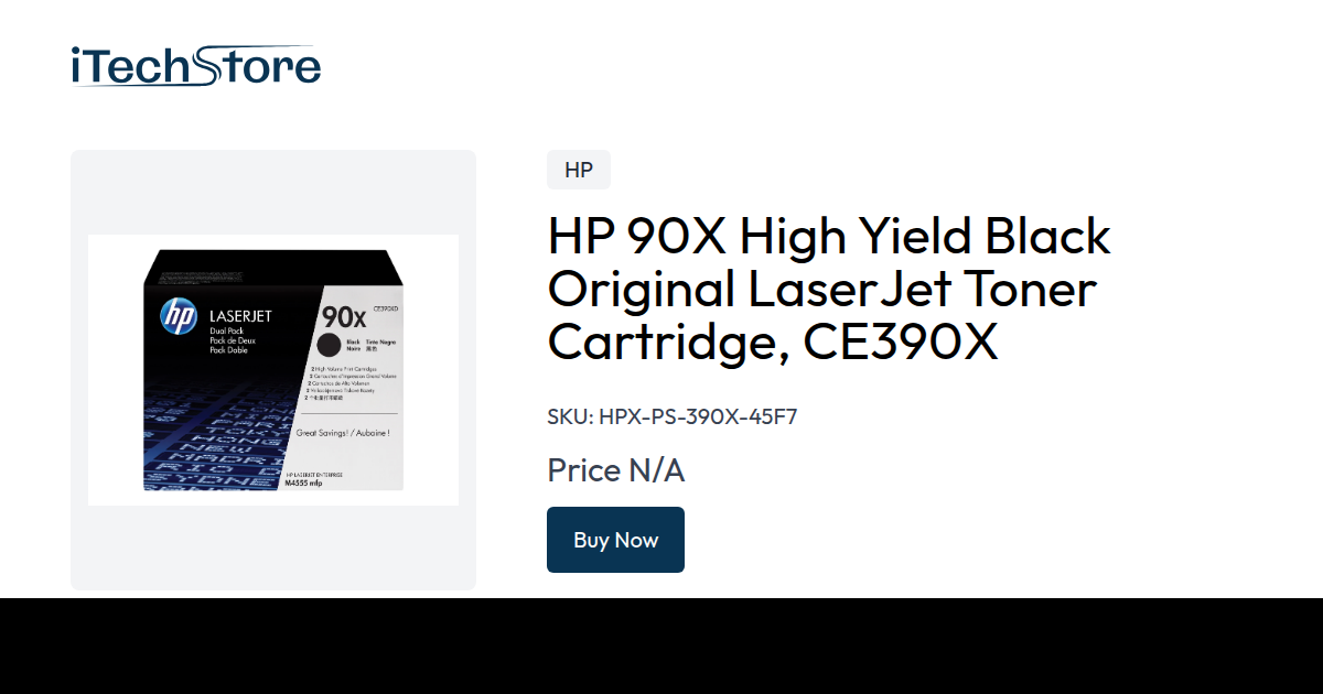 HP 90X High Yield Black Original LaserJet Toner Cartridge, CE390X ...