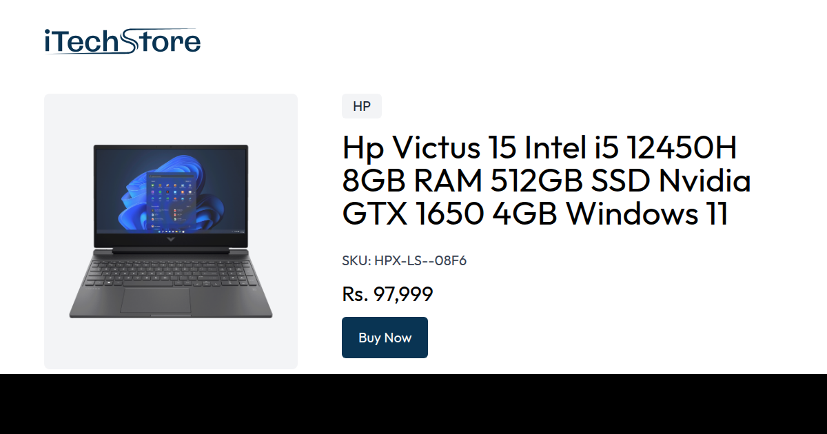 Hp Victus 15 Intel i5 12450H 8GB RAM 512GB SSD Nvidia GTX 1650 4GB ...