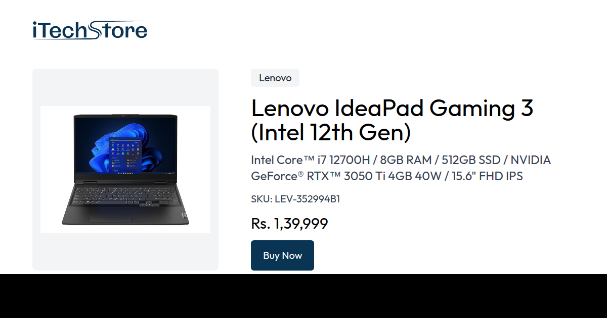 lenovo ideapad gaming 3 intel i5 12th gen rtx 3050