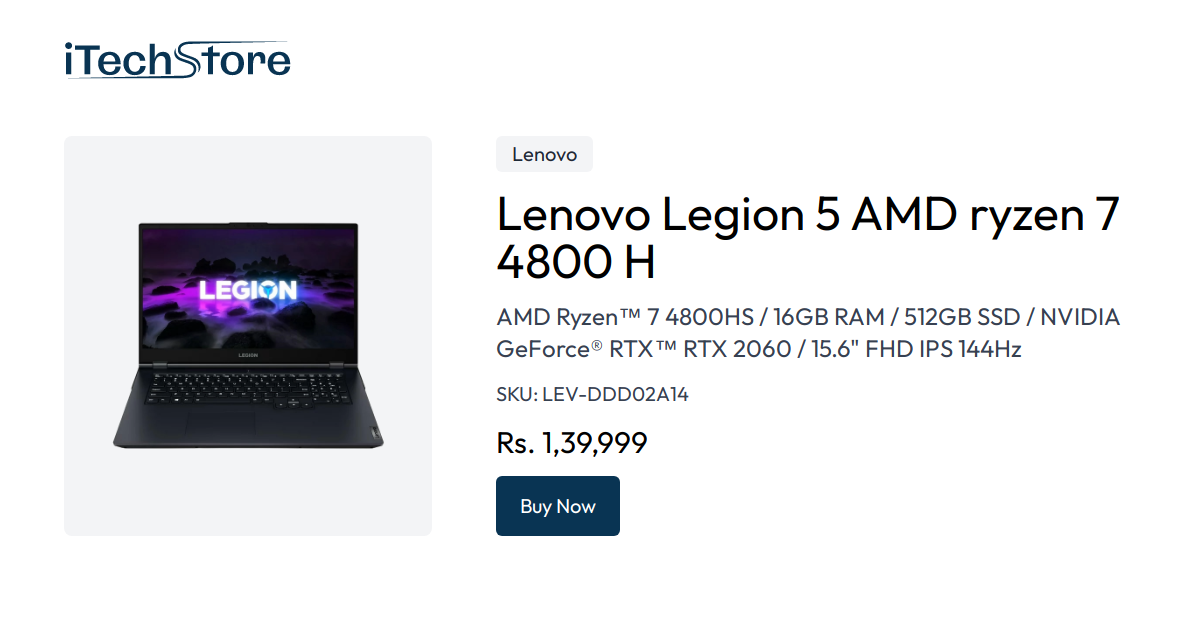 Lenovo Legion AMD ryzen 4800 H iTechStore