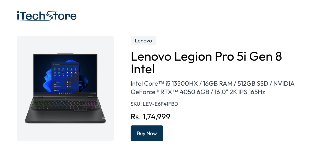 Legion Pro 5i Gen 8 (16″ Intel) Gaming Laptop