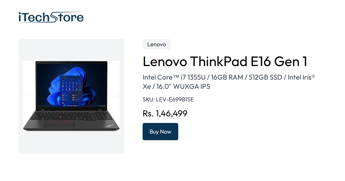 Lenovo ThinkPad E16 Gen 1 - iTechStore