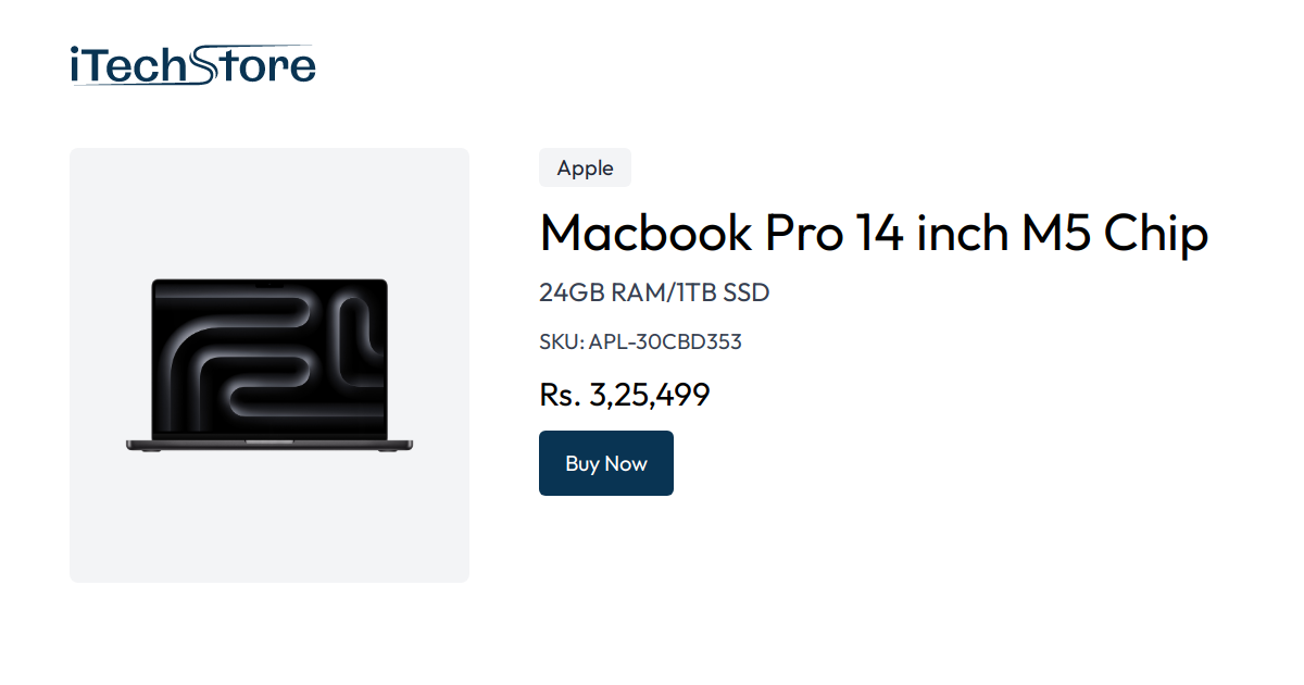 Macbook Pro 14 inch M5 Chip - 24GB RAM / 1TB NVMe - iTechStore