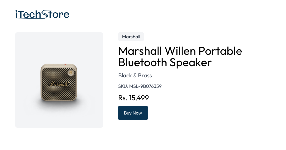 Marshall Willen Portable Bluetooth Speaker - Black & Brass