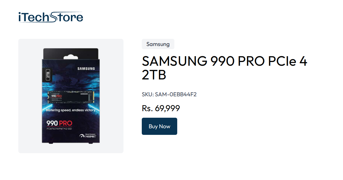 SAMSUNG 990 PRO PCIe 4 2TB - iTechStore